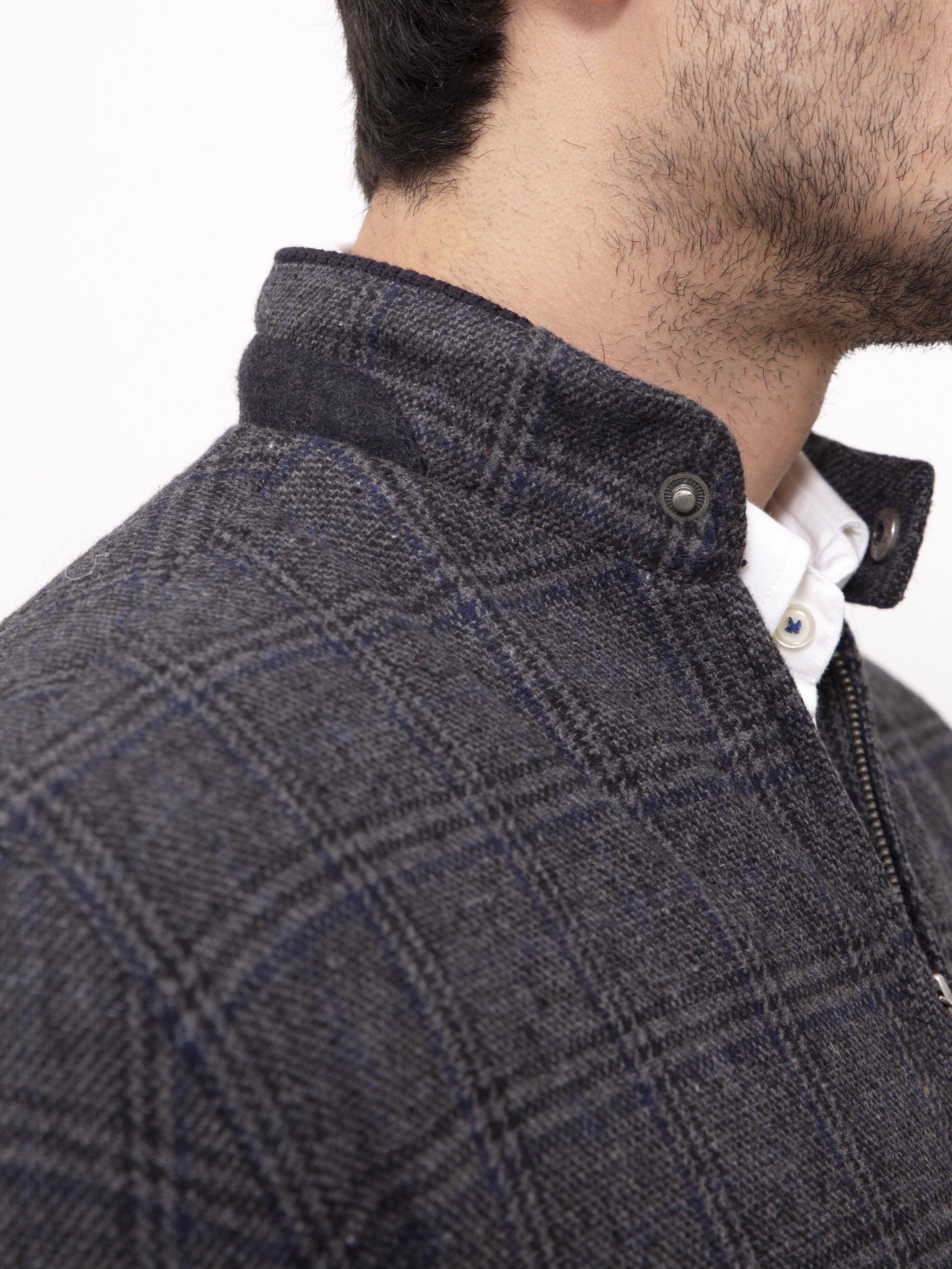 WOOLEN JACKET RIB BAN FULL SLEEVE GREY BLACK - Image 5
