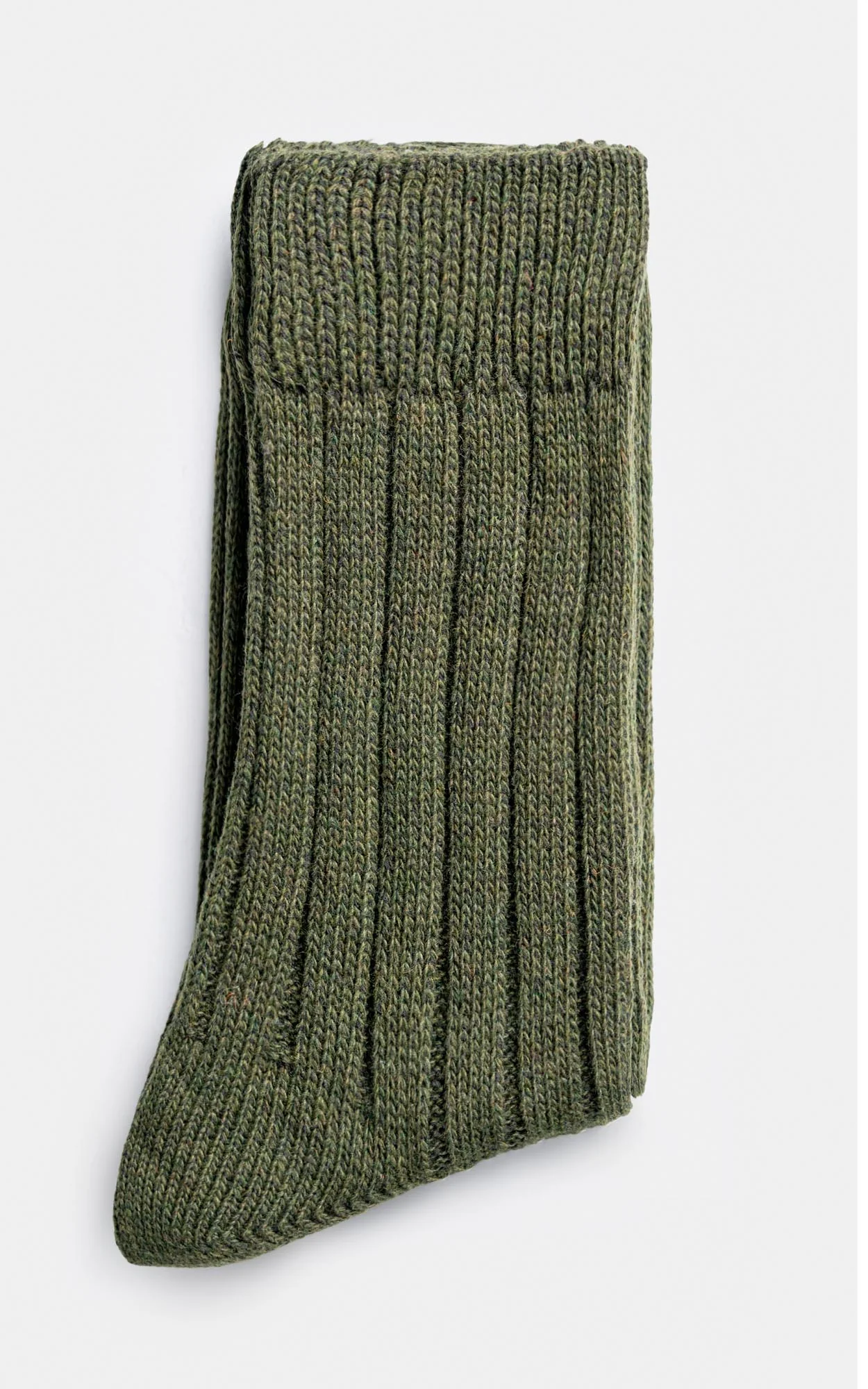Ribbed Wool Blended Socks Green - Image 2