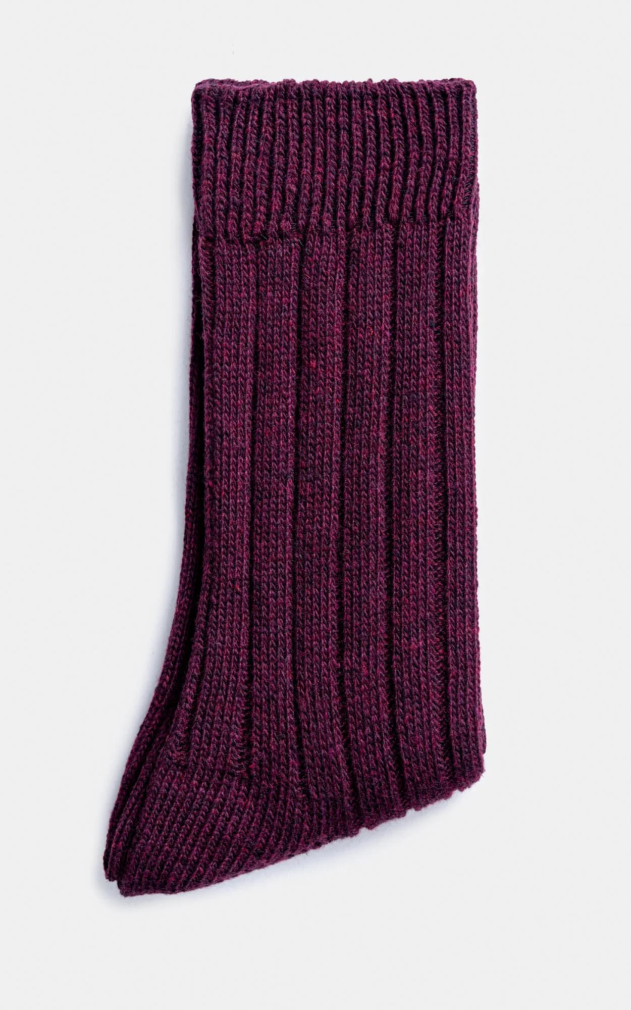 Ribbed Wool Blended Socks Maroon - Image 2