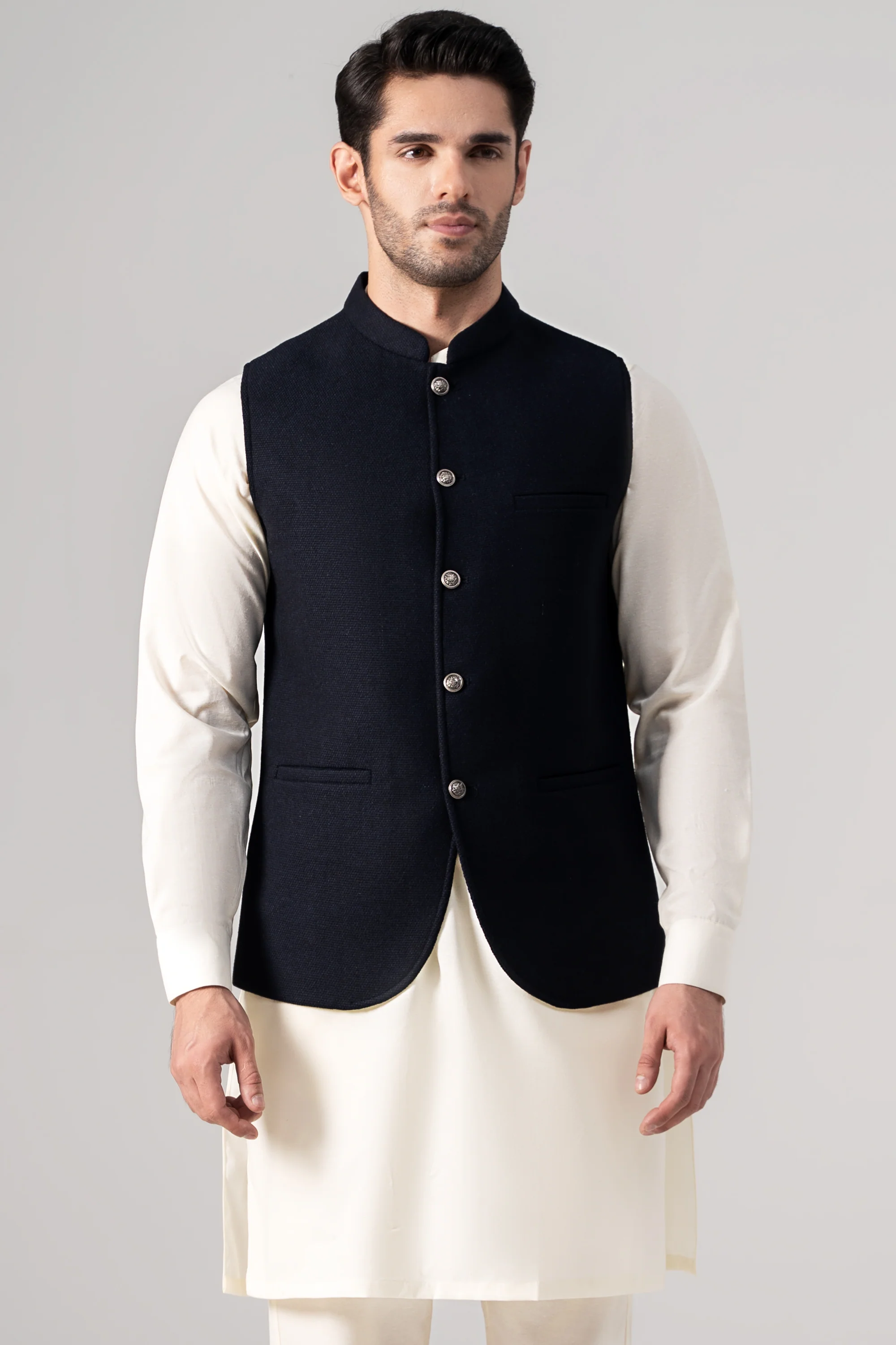 WOOLEN WAISTCOAT NAVY